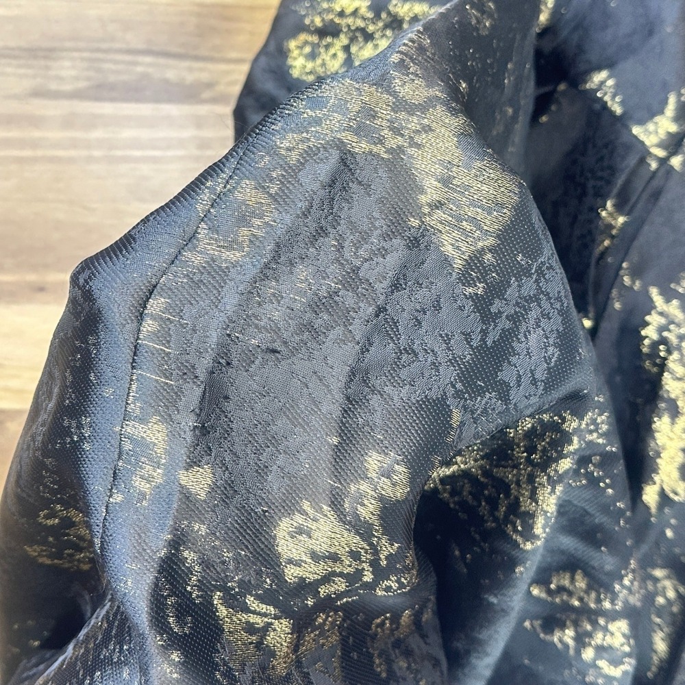 Socialite Metallic Jacquard Strapless Midi Gown Black Gold M - Picture 7 of 11